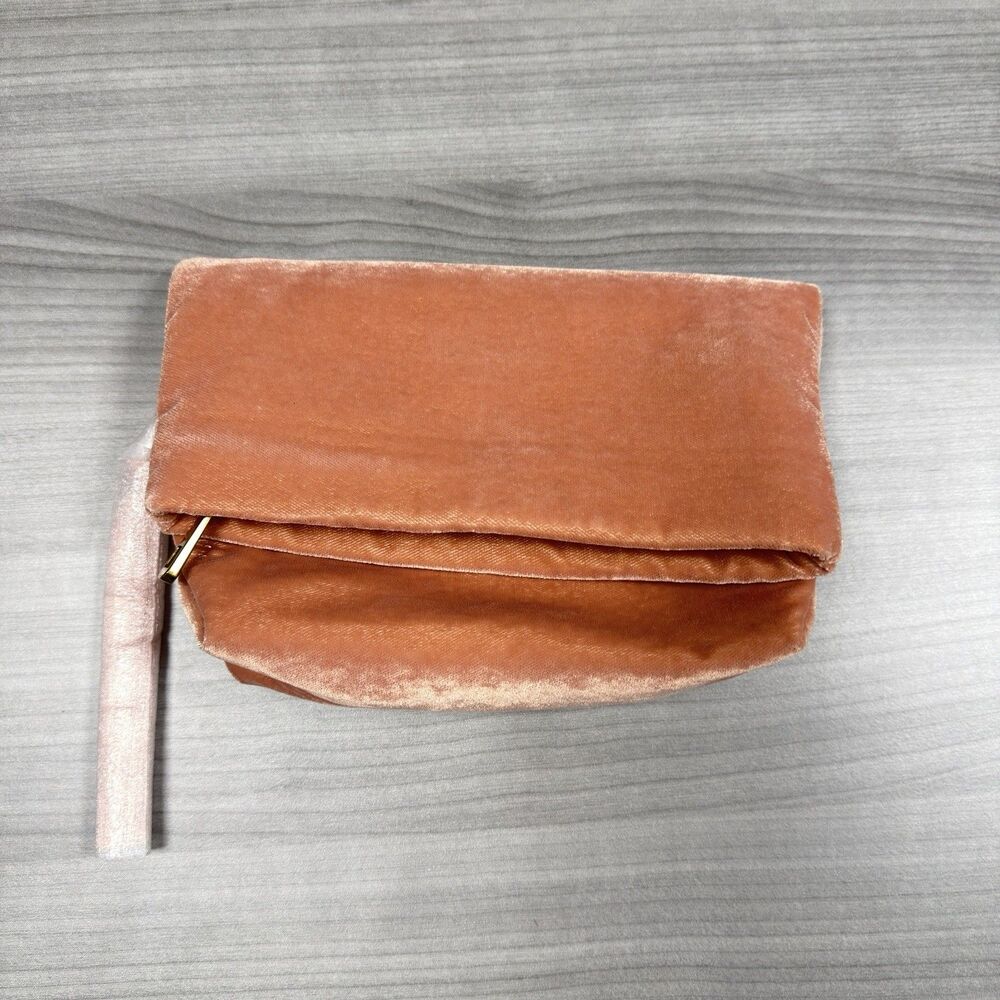 J.CREW Velvet Foldover Tassel Clutch Bag NEW Dusty Rose Pink  Formal Party